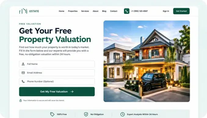 Real estate lead generation performance dashboard