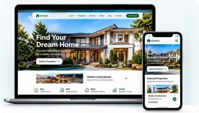 Real estate website designed for lead generation